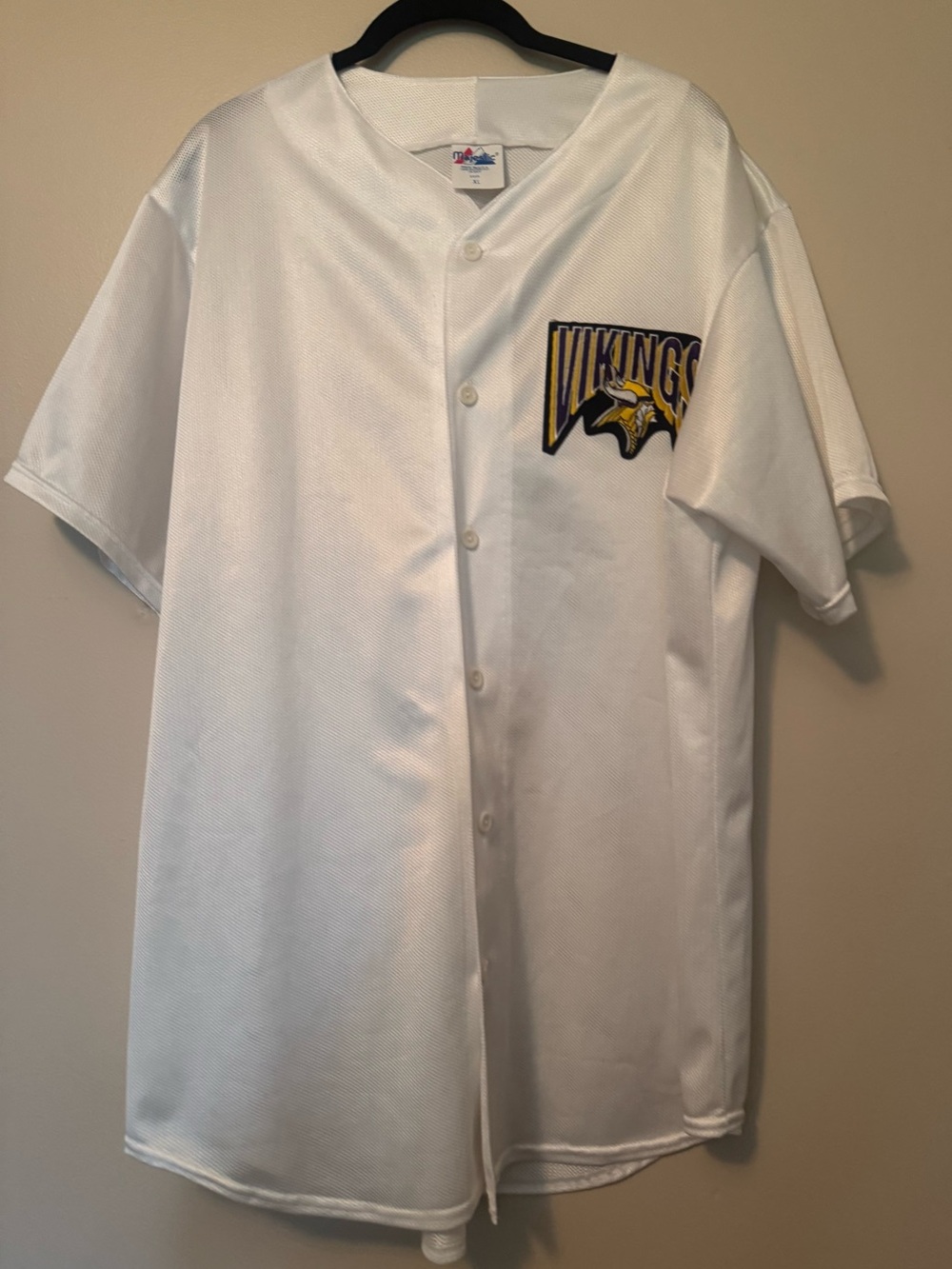 Minnesota Vikings Embroidered Button-Up Jersey